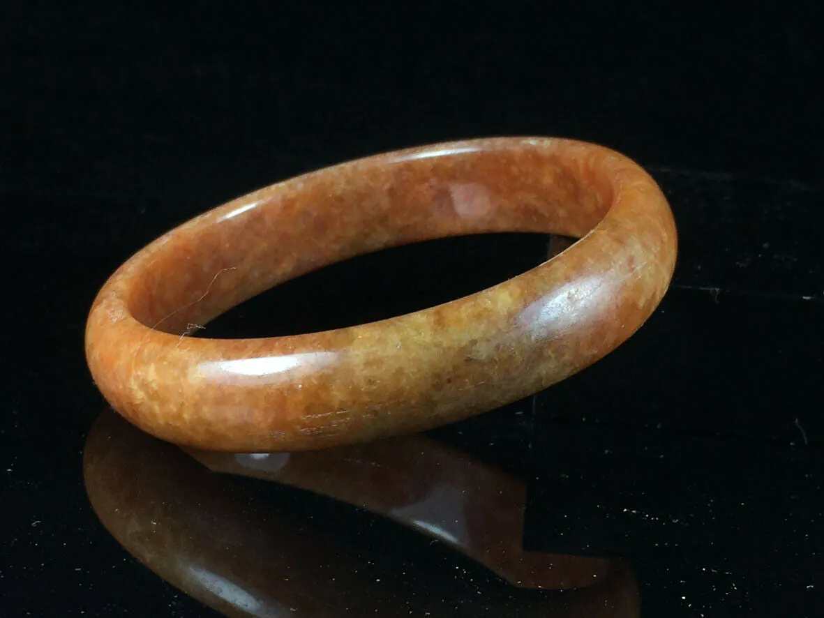 10% OFF- 57/58/59mm Certified Natural Red Yellow Jadeite Emerald A*Jade HandCarved Lucky Bracelet Bangle GX631