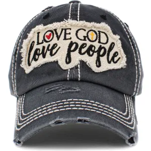 1401 - Love God Love People Hat - Black