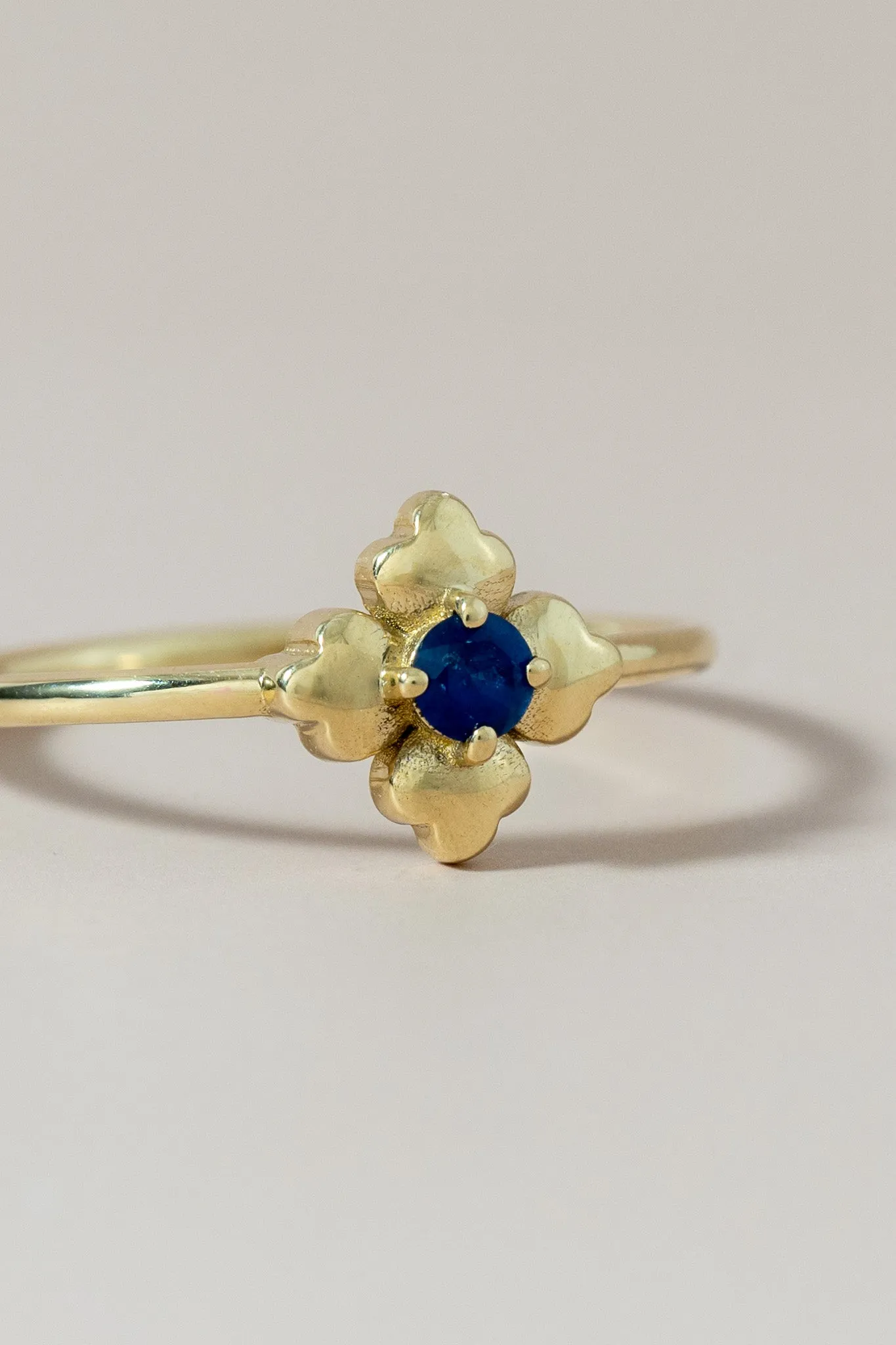 14K Sapphire Clover Talavera Ring