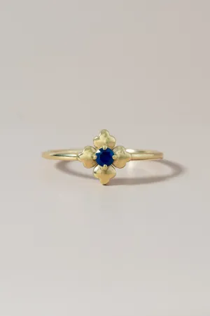 14K Sapphire Clover Talavera Ring
