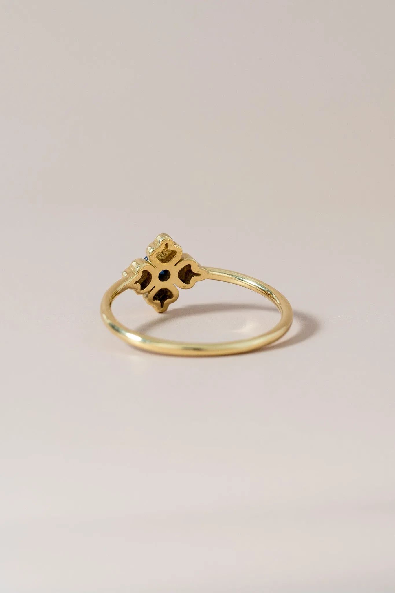 14K Sapphire Clover Talavera Ring