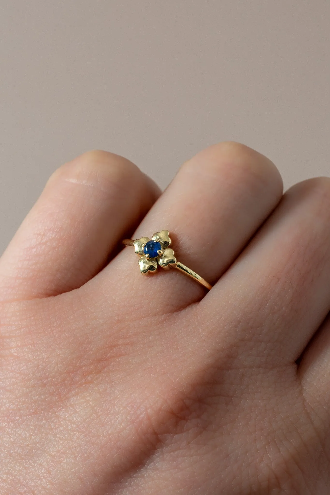 14K Sapphire Clover Talavera Ring