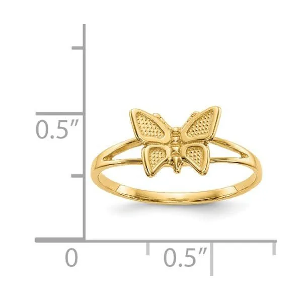14K Yellow Gold Butterfly Ring