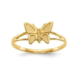 14K Yellow Gold Butterfly Ring