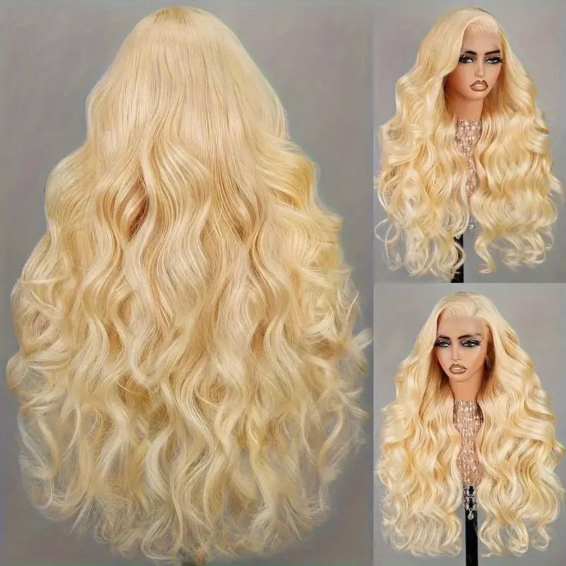 18A 30 Inch 613 Lace Front Wig Human Hair 13x5 HD Transparent Body Wave Wigs Human Hair Blonde Lace Front Wigs Human Hair Pre Plucked Glueless Wigs Human Hair Blonde Lace Frontal Human Hair Wigs 250% Density