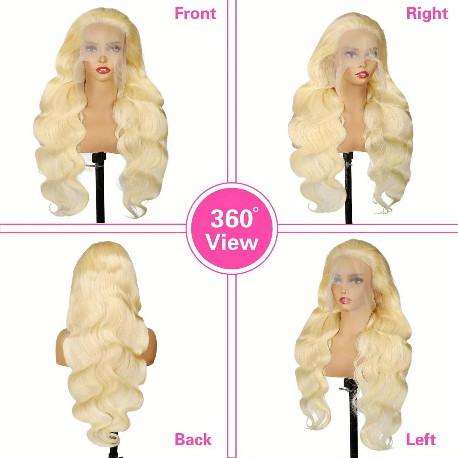 18A 30 Inch 613 Lace Front Wig Human Hair 13x5 HD Transparent Body Wave Wigs Human Hair Blonde Lace Front Wigs Human Hair Pre Plucked Glueless Wigs Human Hair Blonde Lace Frontal Human Hair Wigs 250% Density