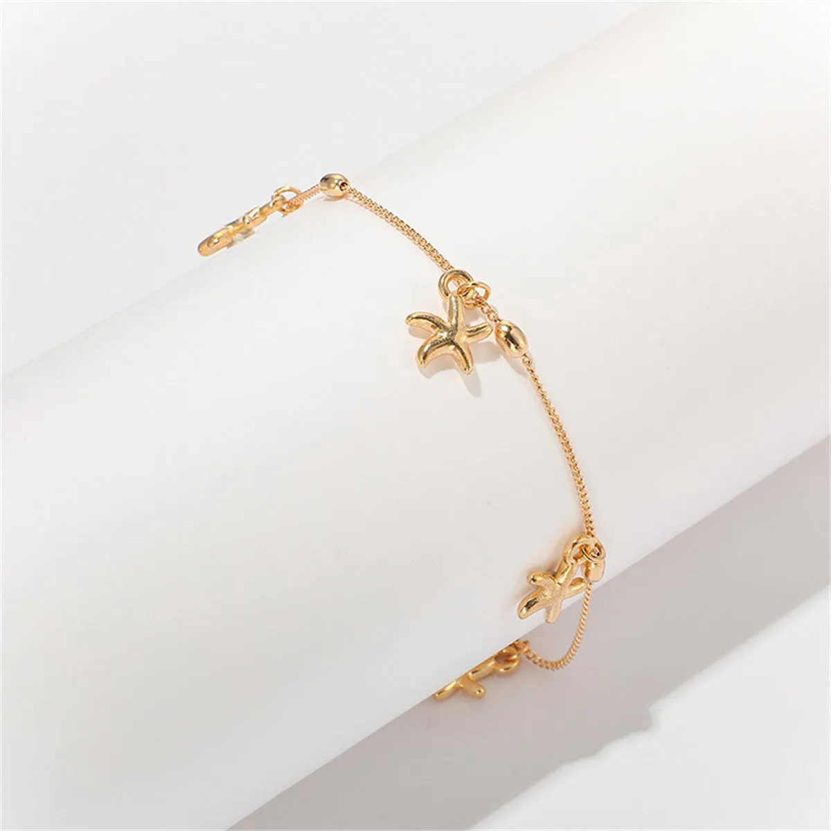 18K Gold-Plated Starfish Station Anklet