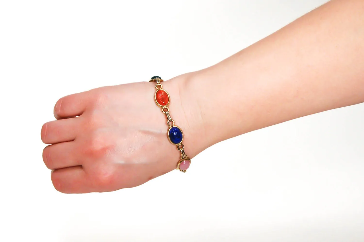1960's Colorful Scarab Bracelet