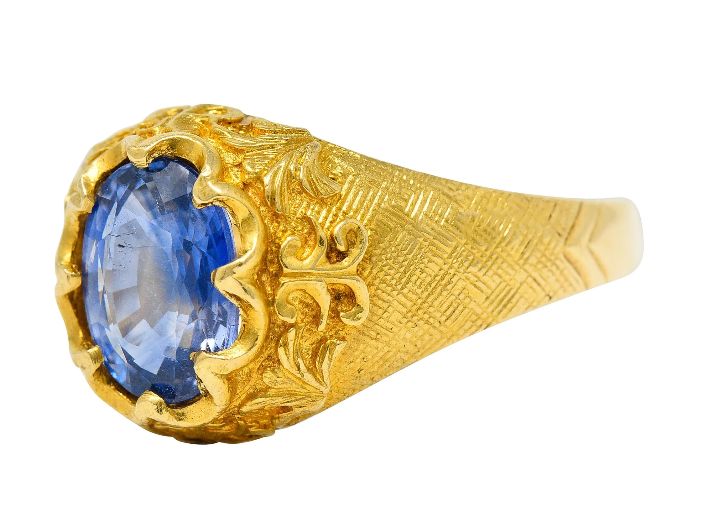1962 Italian 1.50 CTW Sapphire 18 Karat Gold Gemstone Ring
