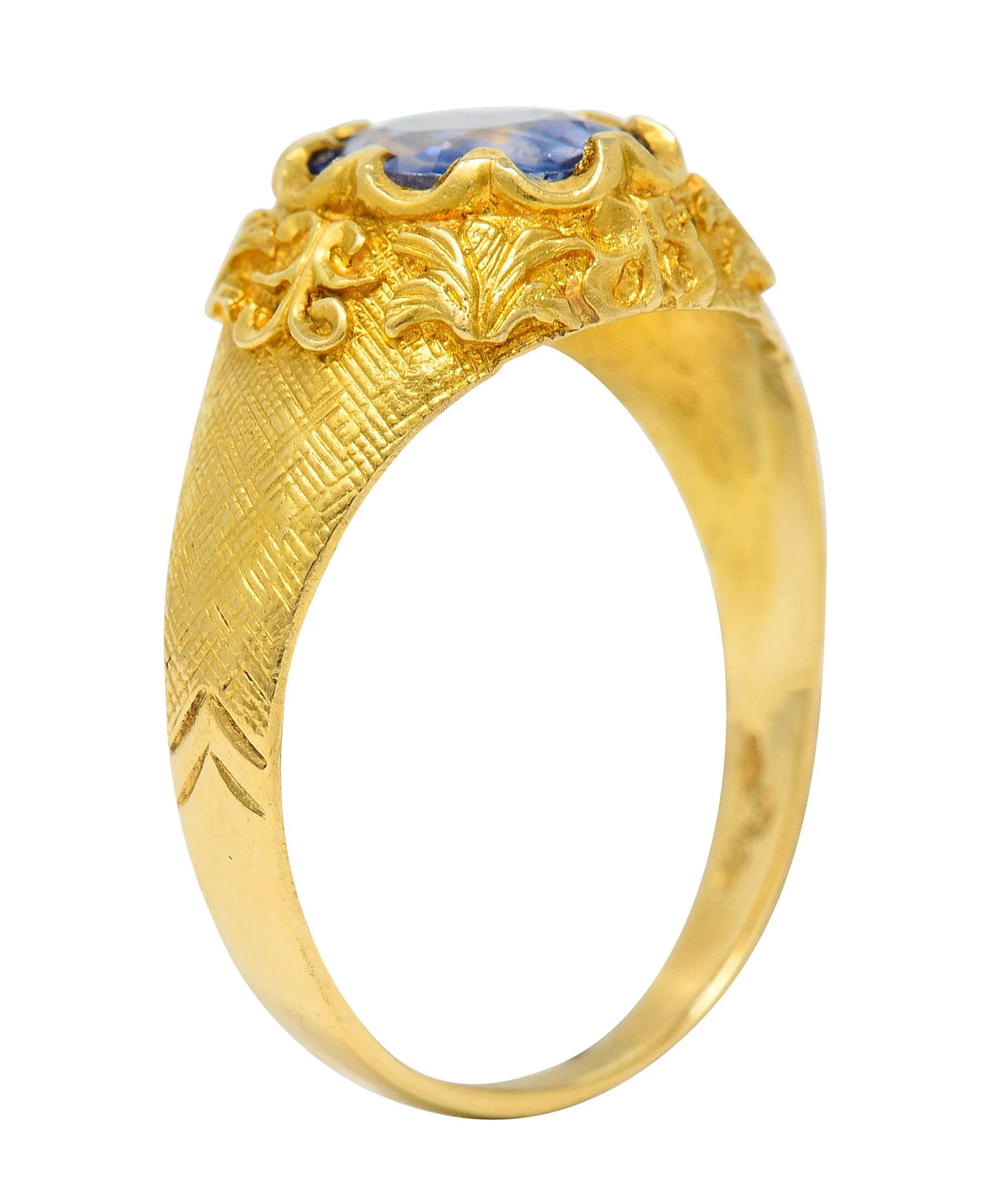 1962 Italian 1.50 CTW Sapphire 18 Karat Gold Gemstone Ring