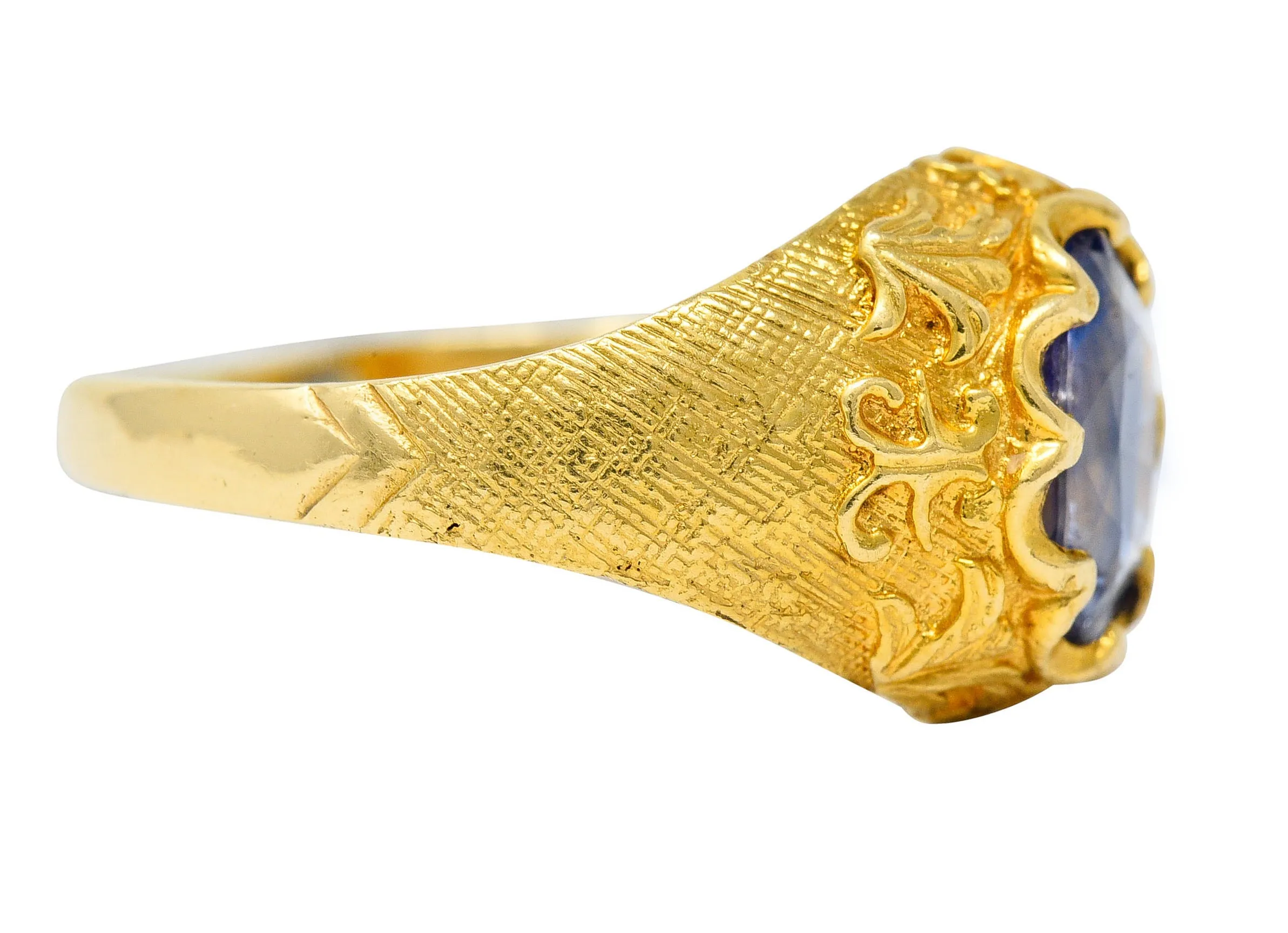 1962 Italian 1.50 CTW Sapphire 18 Karat Gold Gemstone Ring
