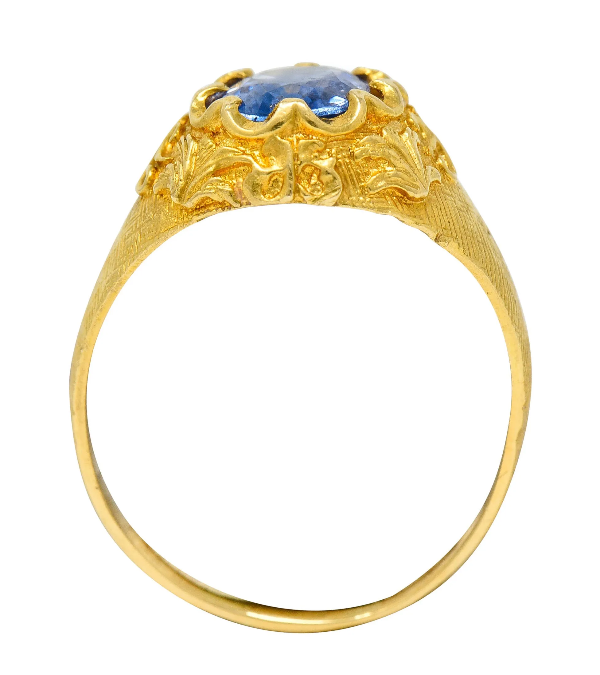 1962 Italian 1.50 CTW Sapphire 18 Karat Gold Gemstone Ring