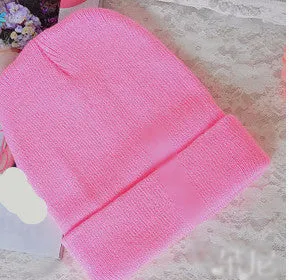 28 Colors Fashion Knitted Neon Women Beanie Girls Casual Cap Women's Warm Hats Unisex