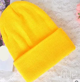 28 Colors Fashion Knitted Neon Women Beanie Girls Casual Cap Women's Warm Hats Unisex