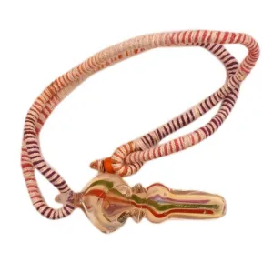 3” Necklace Swirly Design Mini Glass Pipe - Color May Vary - (1, 5, or 10 Count)