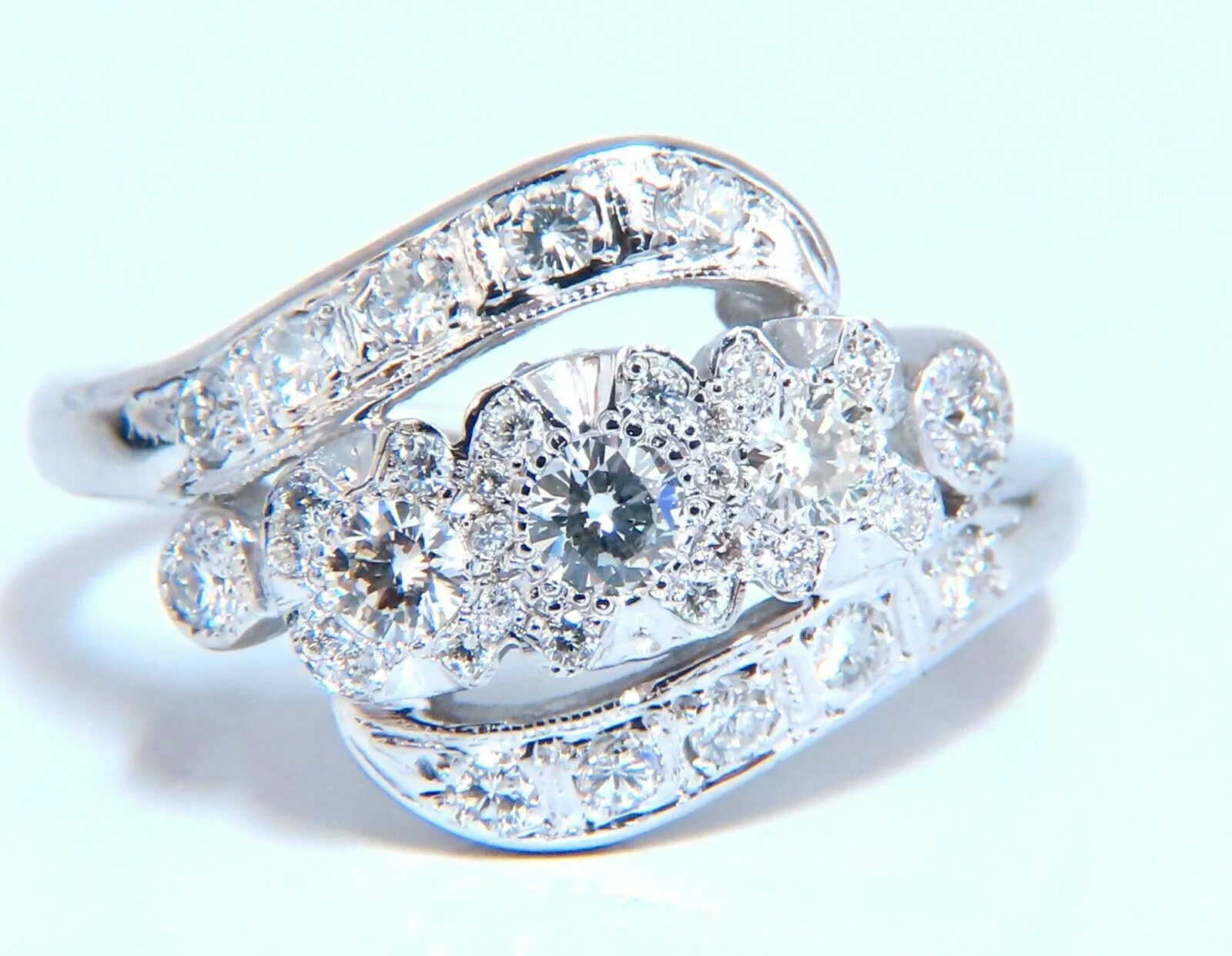 .54ct Natural Diamonds American Regency Revival Deco Ring 14kt