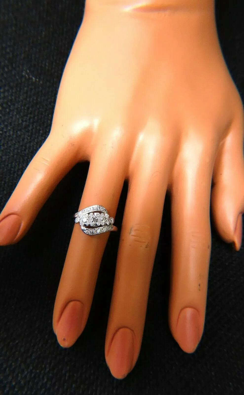 .54ct Natural Diamonds American Regency Revival Deco Ring 14kt