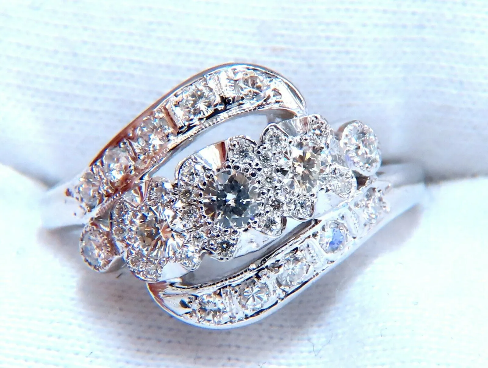 .54ct Natural Diamonds American Regency Revival Deco Ring 14kt