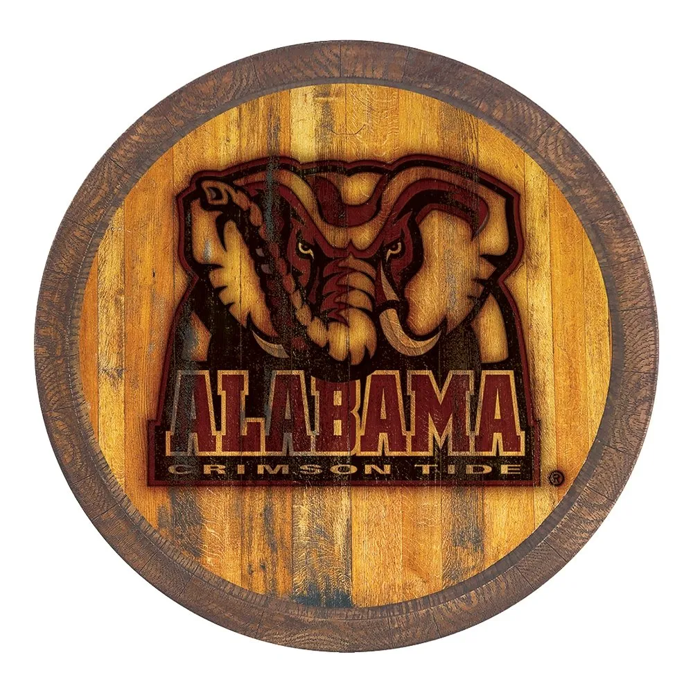 Alabama Crimson Tide: Al Logo - Branded "Faux" Barrel Top Sign
