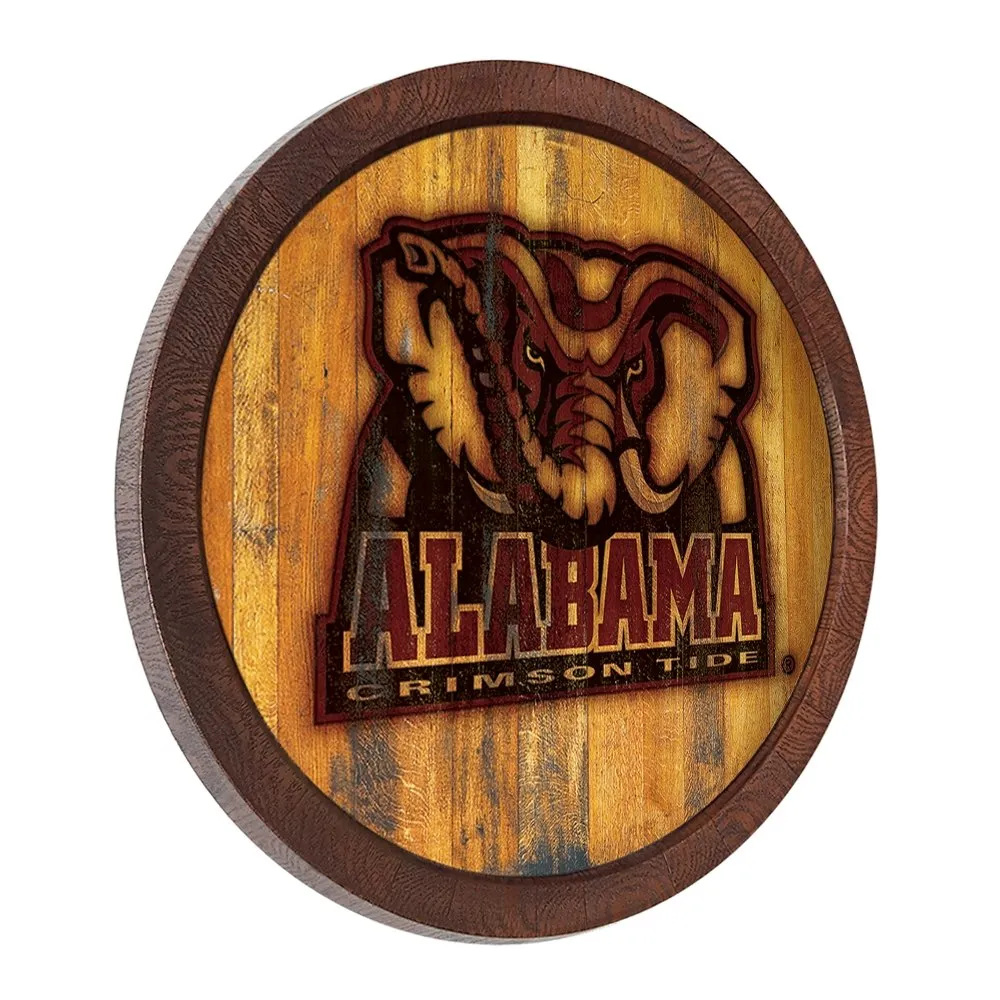 Alabama Crimson Tide: Al Logo - Branded "Faux" Barrel Top Sign
