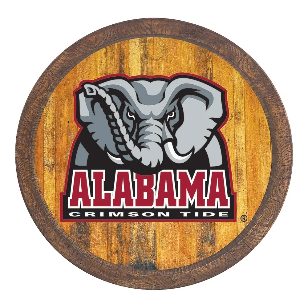 Alabama Crimson Tide: Al Logo - "Faux" Barrel Top Sign