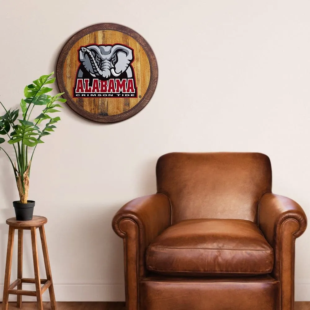 Alabama Crimson Tide: Al Logo - "Faux" Barrel Top Sign