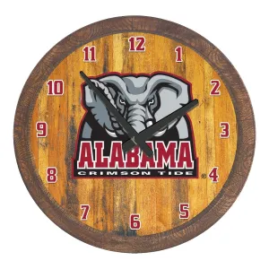 Alabama Crimson Tide: Al Logo -  "Faux" Barrel Top Wall Clock