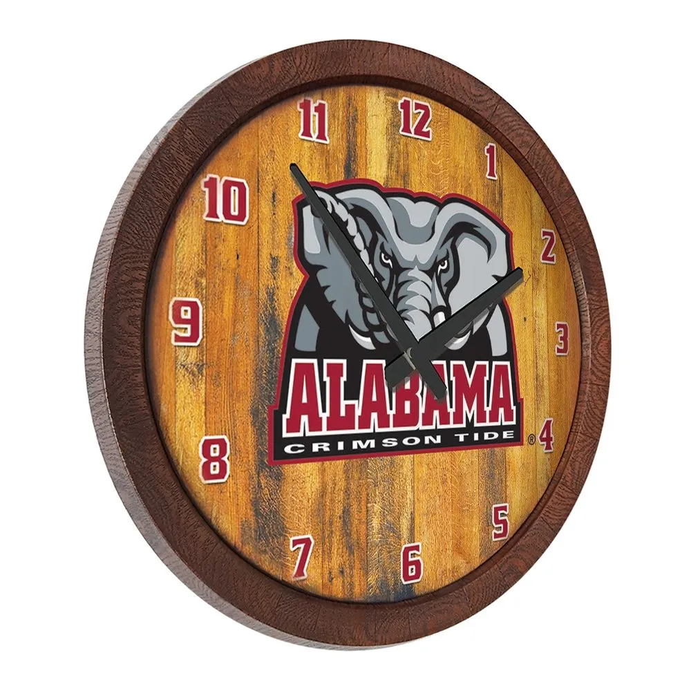 Alabama Crimson Tide: Al Logo -  "Faux" Barrel Top Wall Clock