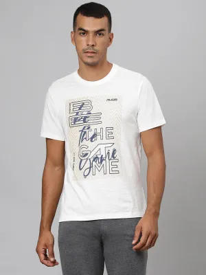 ALCIS Men Printed White Tee T-Shirt
