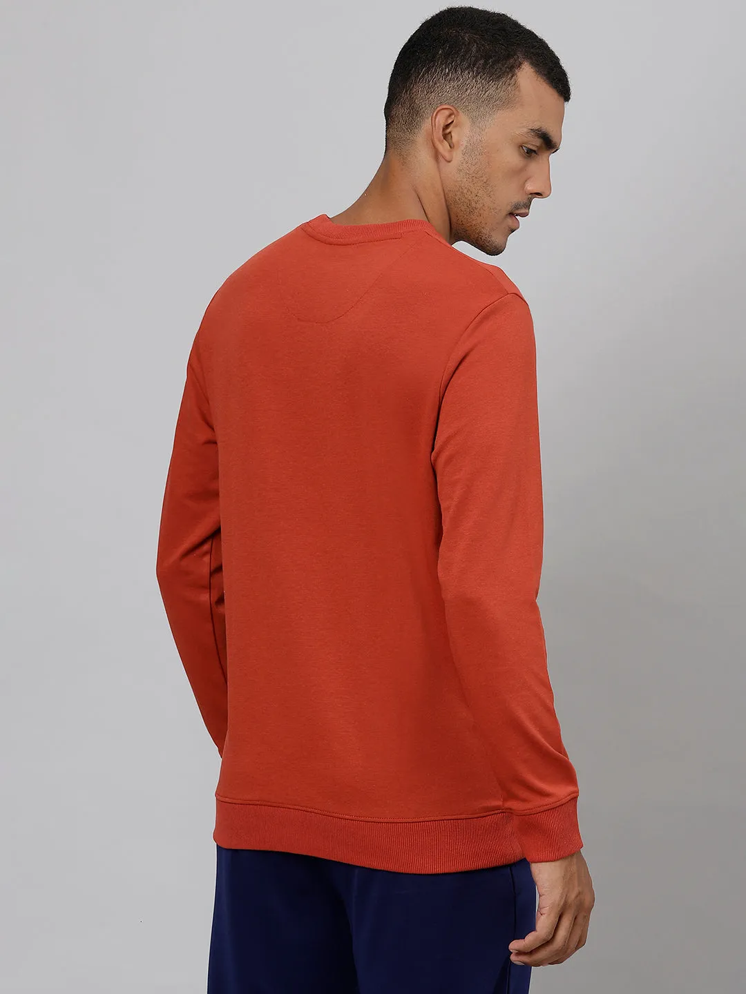 ALCIS Men Solid Red Sweatshirt