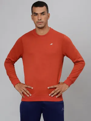 ALCIS Men Solid Red Sweatshirt
