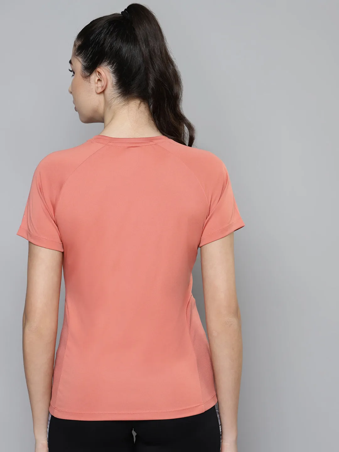 Alcis Women Rose Slim Fit Training or Gym T-shirt