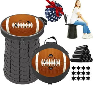 ALEVMOOM 19.7" XXL Portable Toilet for Camping 3-in-1 Travel Stool with Lid Adjustable Waterproof Foldable Collapsible 880Lbs Load Capacity for Traffic Jam/Fishing/Hunting/Hiking/Boating