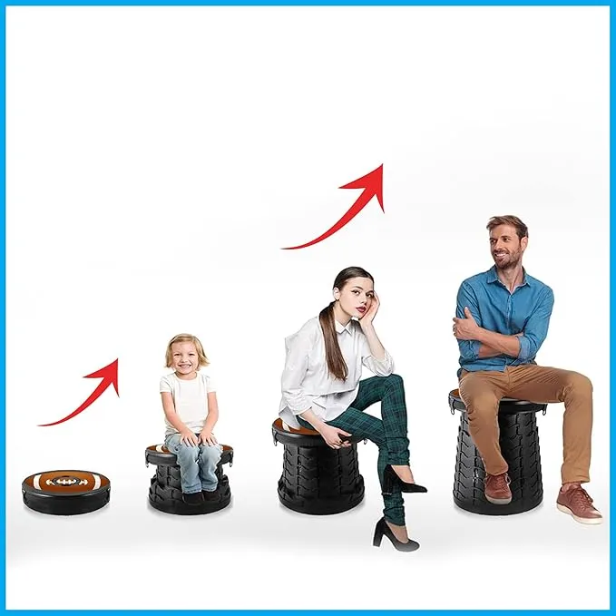 ALEVMOOM 19.7" XXL Portable Toilet for Camping 3-in-1 Travel Stool with Lid Adjustable Waterproof Foldable Collapsible 880Lbs Load Capacity for Traffic Jam/Fishing/Hunting/Hiking/Boating