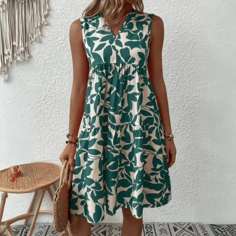 Alma | Women's Sleeveless Floral Summer Dress | Midi