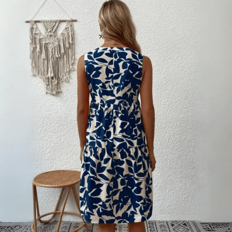Alma | Women's Sleeveless Floral Summer Dress | Midi