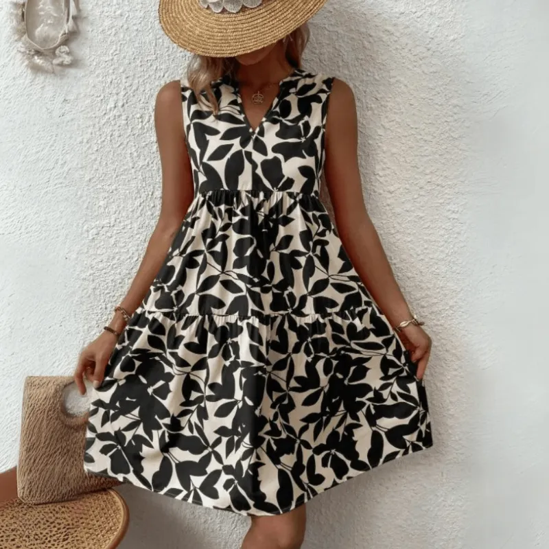 Alma | Women's Sleeveless Floral Summer Dress | Midi
