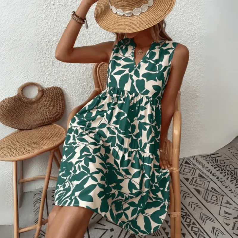 Alma | Women's Sleeveless Floral Summer Dress | Midi
