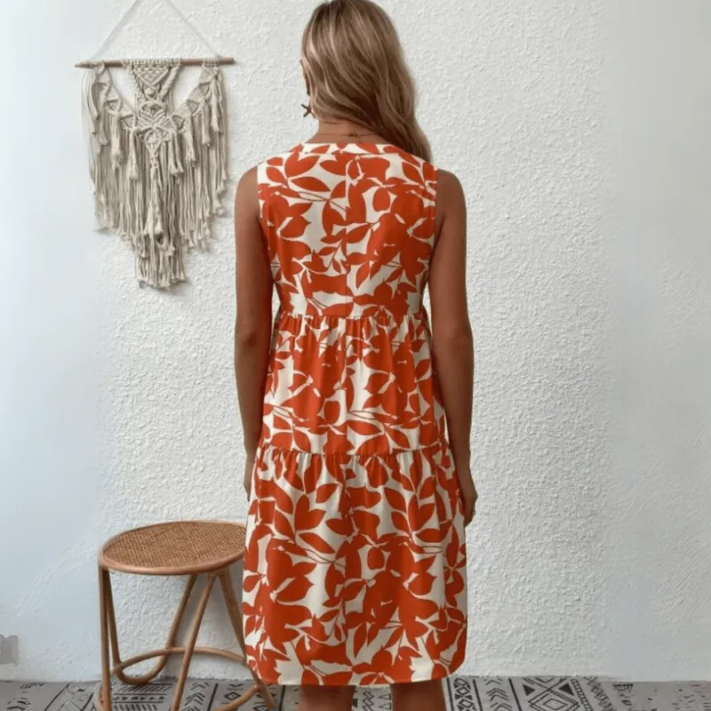 Alma | Women's Sleeveless Floral Summer Dress | Midi