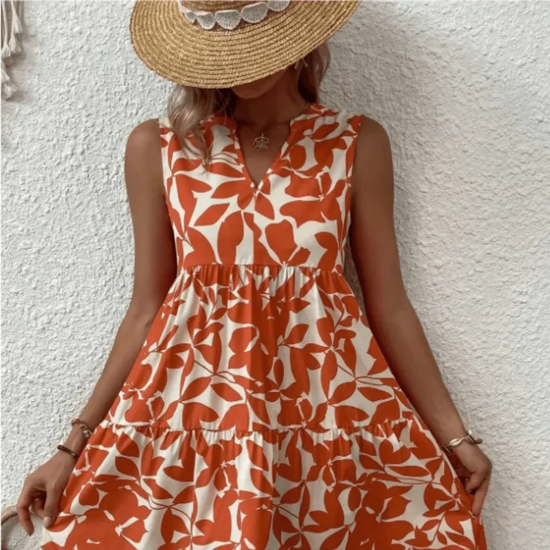 Alma | Women's Sleeveless Floral Summer Dress | Midi