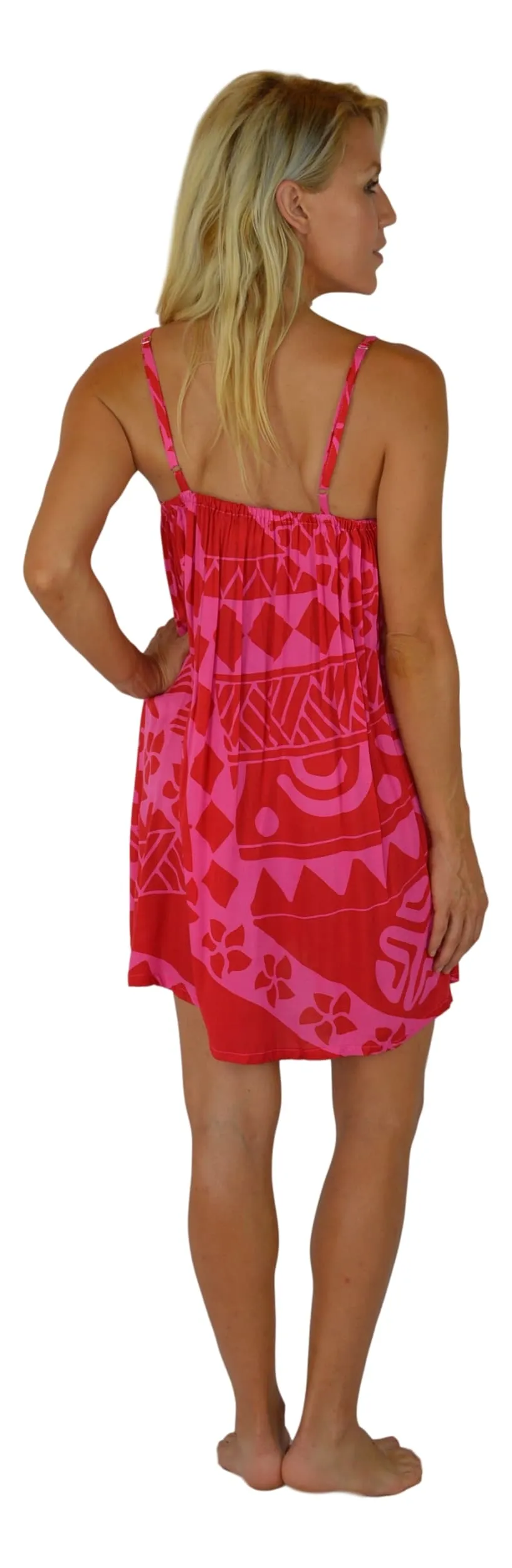 Aloha Royale - Bali Dress - Short - Holoholo - Red and Pink