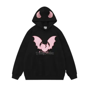American Bat Embroidery Couple Hoodie