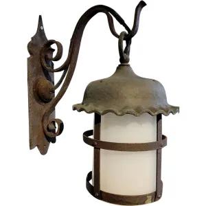 American Lafayette Hughes Mansion Exterior Wrought Iron One-Light Lantern Sconce