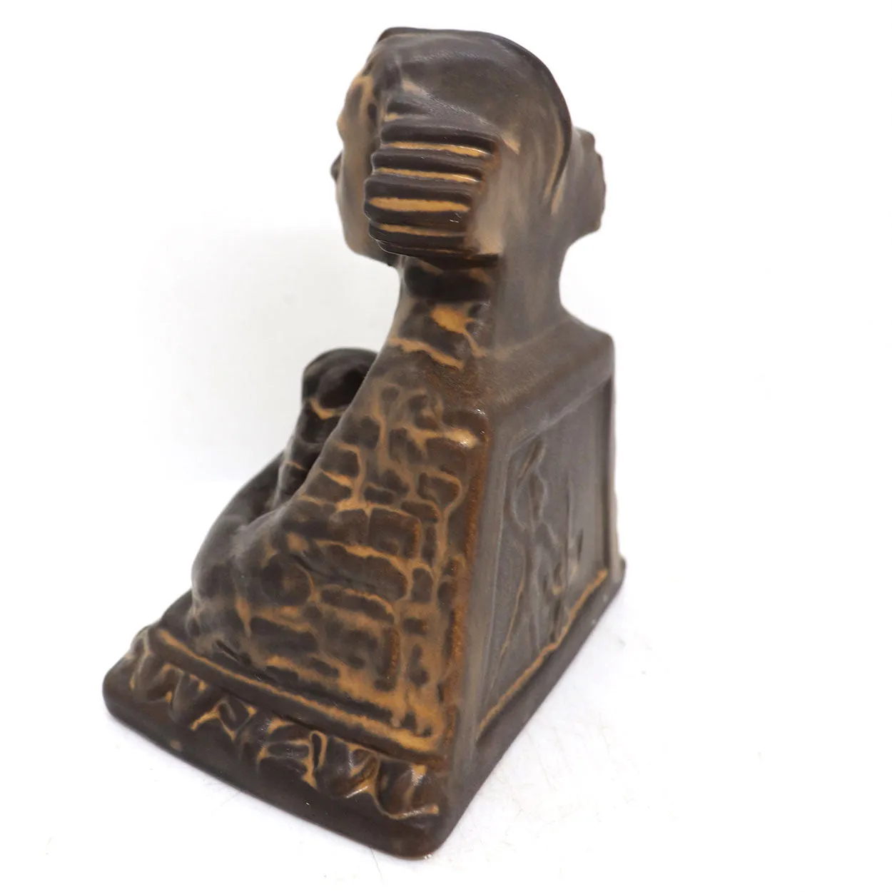 American Rookwood Pottery Matte Brown Glaze Sphinx Bookend