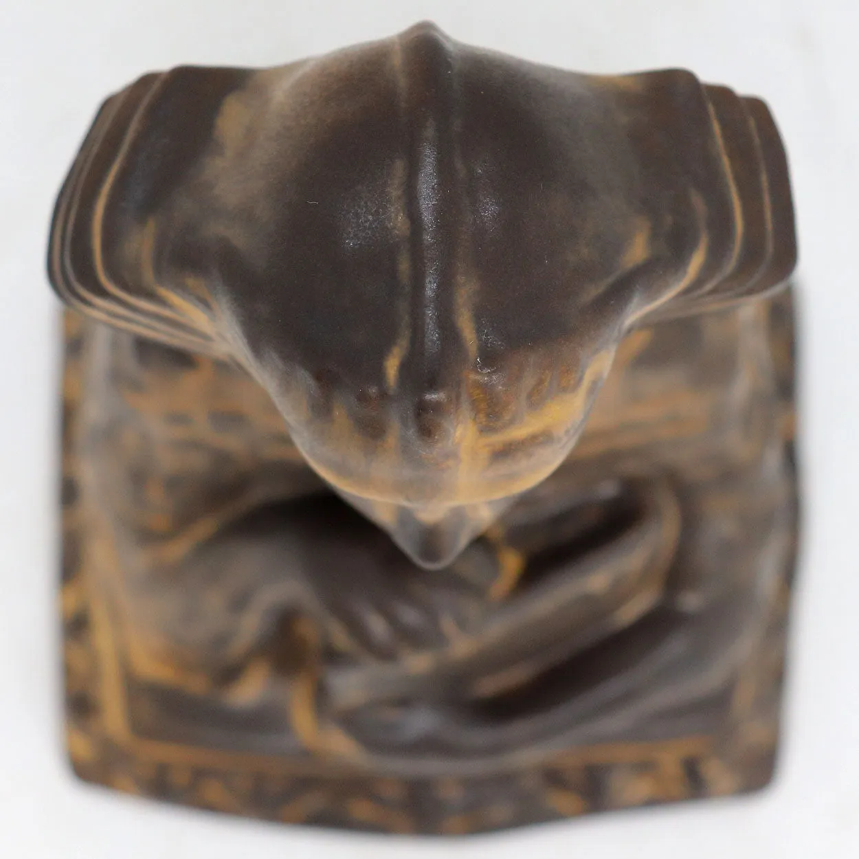 American Rookwood Pottery Matte Brown Glaze Sphinx Bookend