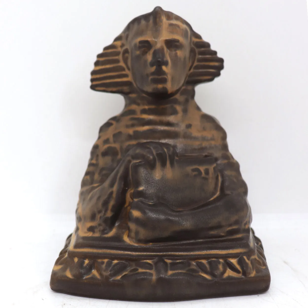 American Rookwood Pottery Matte Brown Glaze Sphinx Bookend