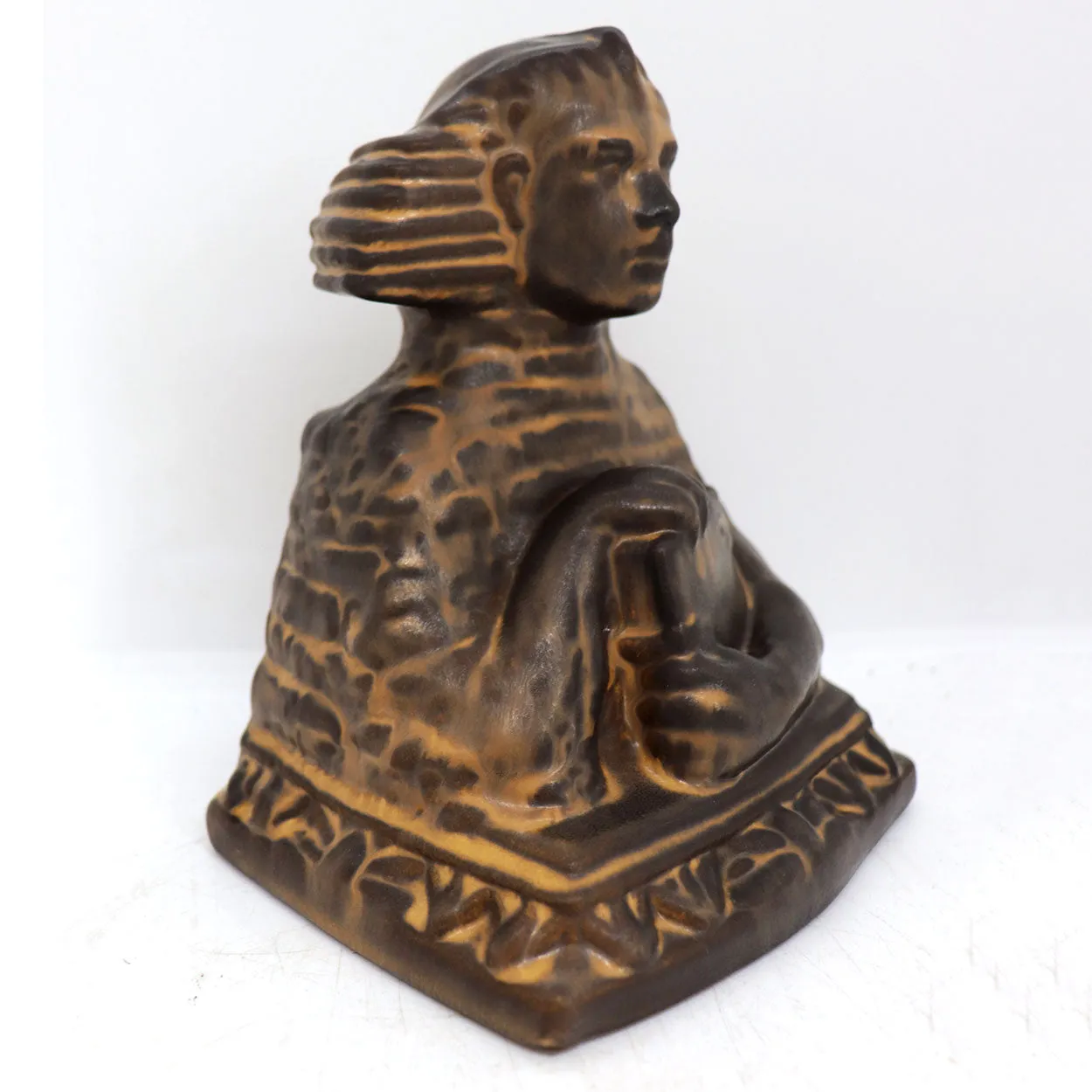 American Rookwood Pottery Matte Brown Glaze Sphinx Bookend