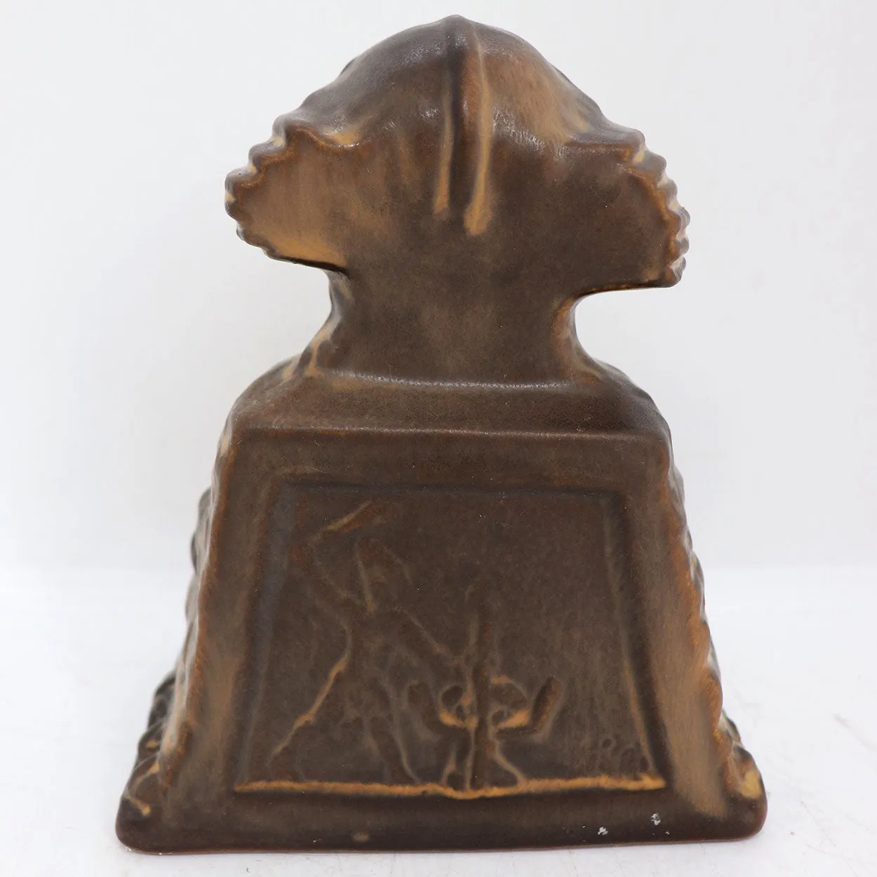 American Rookwood Pottery Matte Brown Glaze Sphinx Bookend