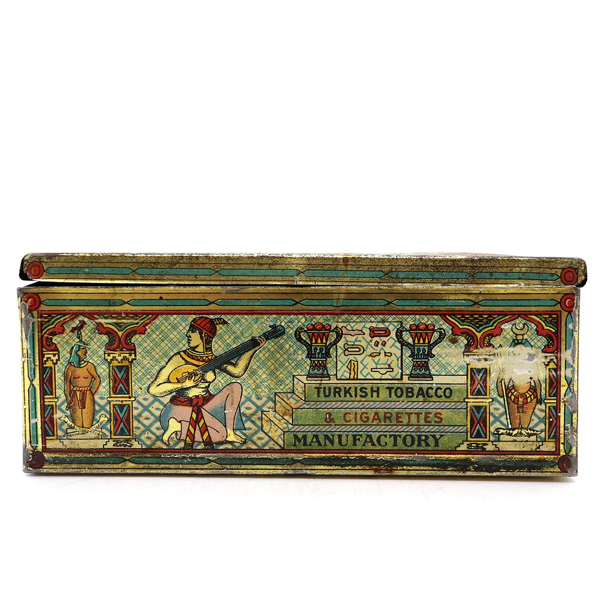 American Tole Tin Litho Schinasi Brothers Egyptian Cigarettes Box