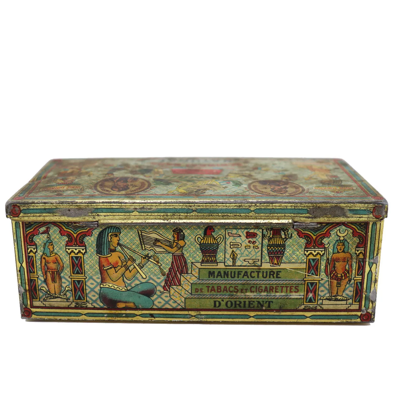 American Tole Tin Litho Schinasi Brothers Egyptian Cigarettes Box